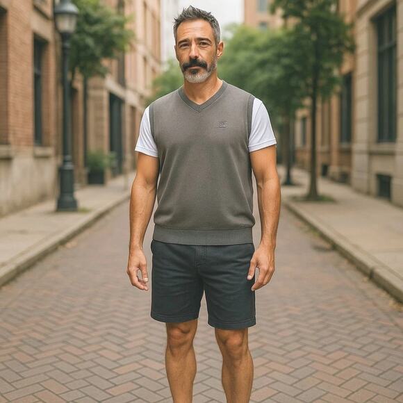 Cutter & Buck Sweater Vest SPA Logo Luxury Mens XXL Gray Cotton Knit Active Golf - Picture 2 of 13